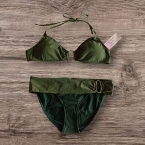 VENUS Olive Green Bikini Set, Top Size B, Bottom Size 6/8
